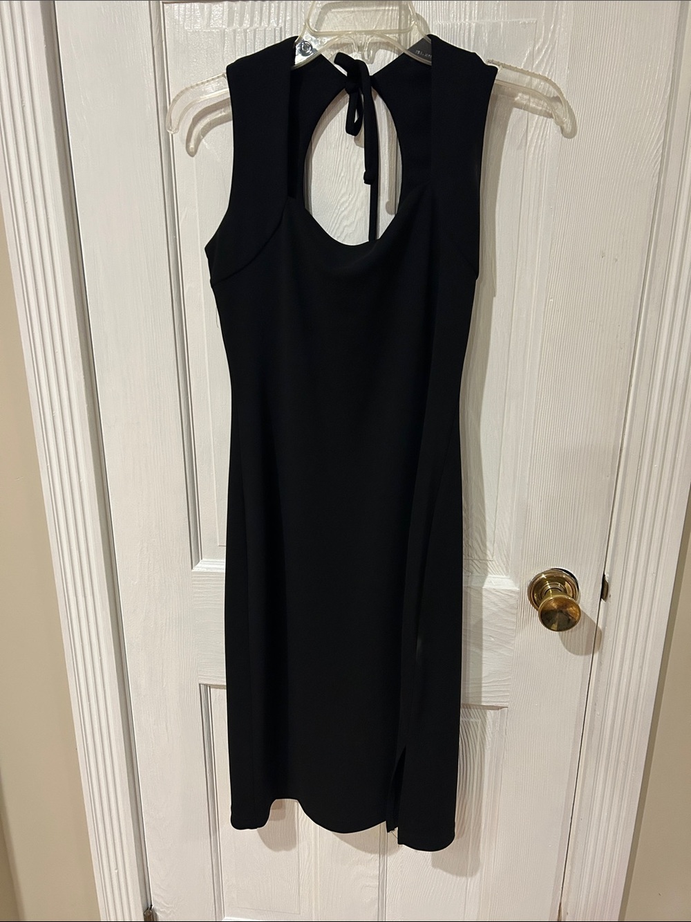 Younique Black Midi Tie-Back Sheath Dress